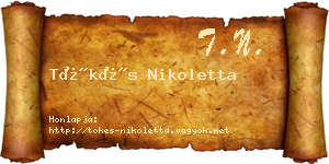 Tőkés Nikoletta névjegykártya