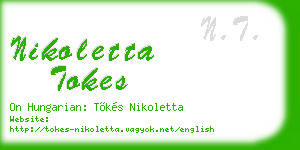 nikoletta tokes business card