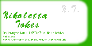 nikoletta tokes business card